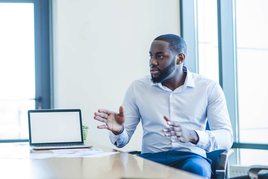 image of a consultant offering services to the client